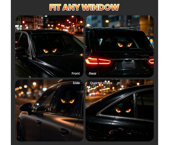 Led Eyes For Car - 2027 New Solar Demon Eye Led Car Wireless Window Light, Devil Eye Light For Windshield Suction Cup Dynamic Windshield Ambient Lamp Solar in UAE