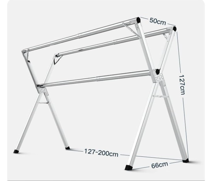 Folding Drying Rack Clothes Rack Floor-to-Ceiling Folding Indoor and Outdoor Stainless Steel Household Clothes Drying Rod,X-Frame Design Clothes. in UAE