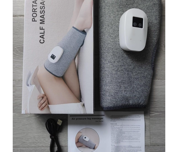 Portable Cordless Electric Calf Massager with Heat Compression and Adjustable Air Compression Wrap Leg Massager Machine for Circulation Pain Relief Fatigue Muscle Relaxation Foldable Rechargeable Leg Massaging Wrap Bandage. in UAE