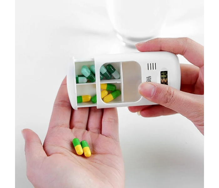 Mini Portable Pill Reminder Drug Alarm Timer Electronic Box Organizer LED Display Medicine Case Alarm Clock Reminder Pill Box in UAE
