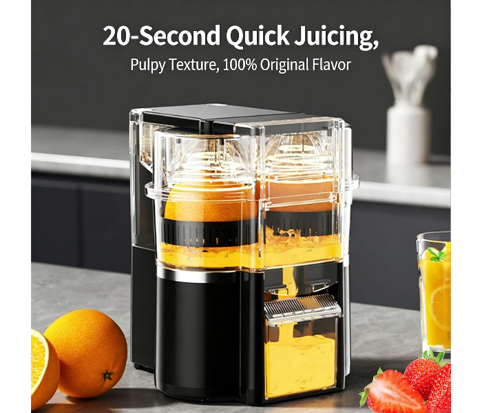 Electric Juicer Machine, 600ml Portable Twin Citrus Juice Maker, 18000r/rpm, 20s Rapid Juicing, Cold Press Lemon Squeezer, Fresh Hand Pressed Orange Juicers For Oranges, Lemon, Lime, Grapefruit black in UAE