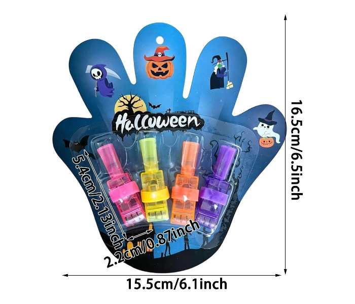 4pcs Halloween Projection Finger Lights, LED Finger Projector Rings, A | Mini Colorful Flashing Halloween Finger Projector Lights, Halloween Party in UAE