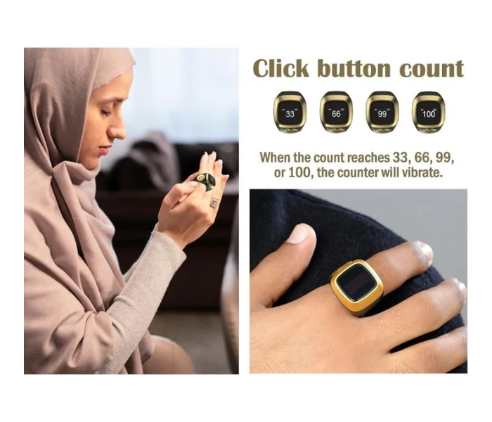 Tasbih Ring Smart Counter with Vibrating Alarm and OLED Display 20mm in UAE