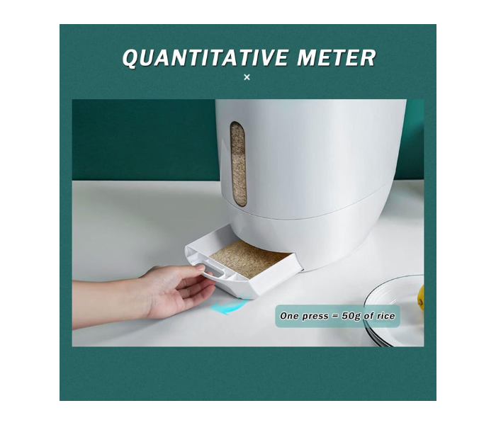 10Kg Multifunctional Kitchen Plastic Moisture-Proof Thickened Metering Sealed Rice Bucket Suitable for Household Use in UAE
