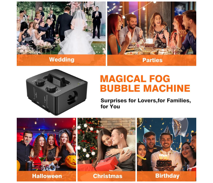 Fog Machine, 2-in-1 Fog Bubble Machine, 400 W No-Spill Smoke Bubble Maker, Portable Bubble Fogger, Bubble Fog Combo Machine for Indoor Outdoor Party. in UAE