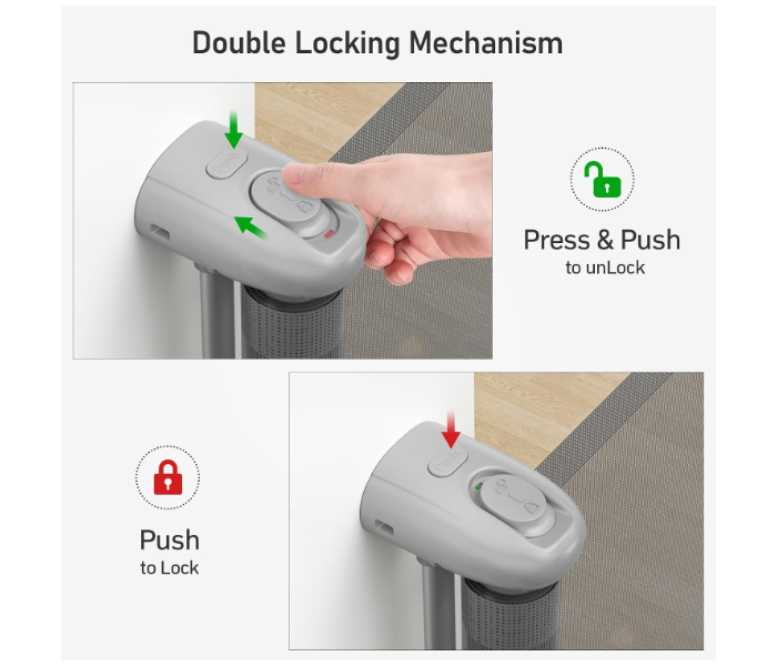 Retractable Safety Gate for Babies and Pets – One-Handed Silent Roll-Up Stair Gate, Child Safety Barrier for Home, Stairs, Doorways, and Hallways in UAE