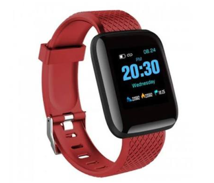 C96 Fitness Tracker Bluetooth Smart Band Heart Rate Monitor - Red in UAE