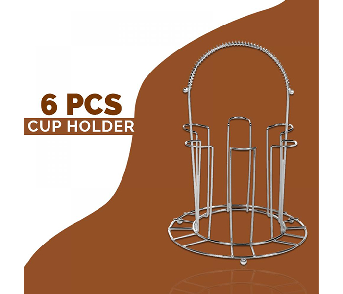 Delcasa DC1179 6 Pieces Stainless Steel Cup Holder - Silver - Zoom Image 1