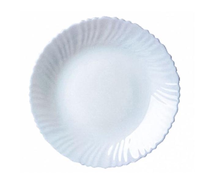 Royalford RF4527 7.5-inch Opal Ware Spin Dessert Plate - White - Zoom Image