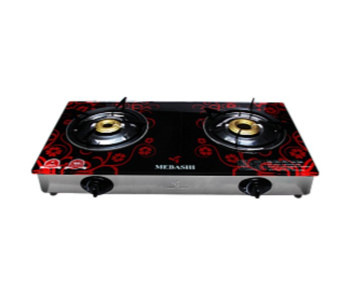 Mebashi ME-GS1002G Double Burner Glass Body Gas Cooker Black - Zoom Image 2