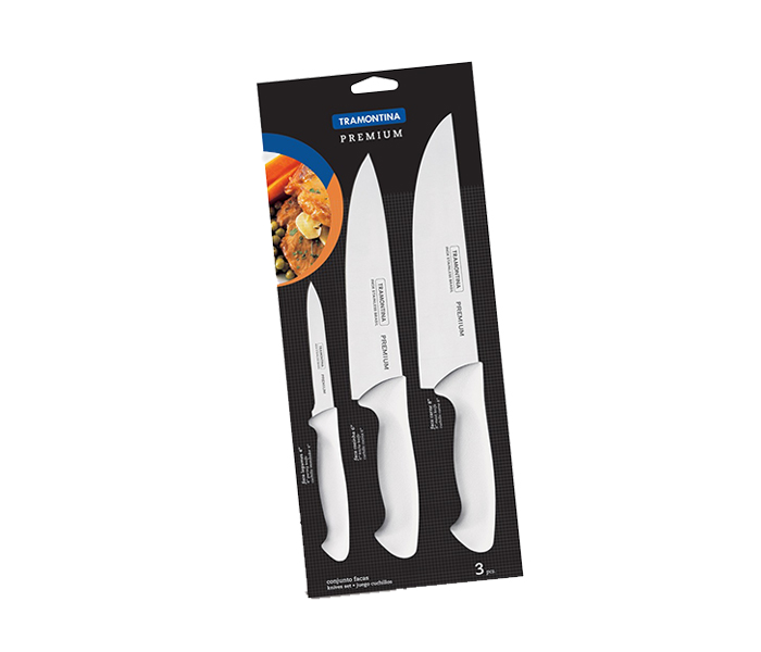 Tramontina TR-24499-811 Premium Cutlery Knife Set - 3 Pieces, White - Zoom Image 2