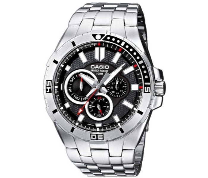 Casio MTD-1060D-1AVDF (CN) Mens Analog Watch Black and Silver - Zoom Image