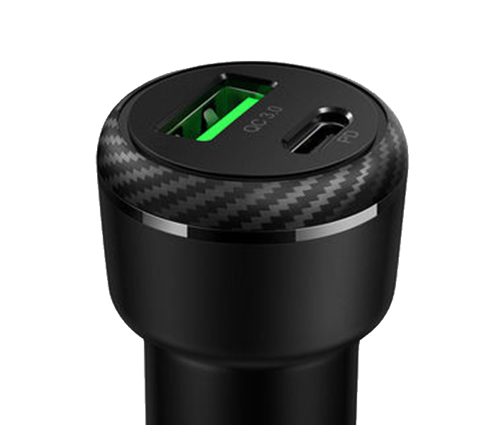 Mcdodo CC-5970 Dual USB Quick Car Charger with Type-C Port - Black - Zoom Image 2