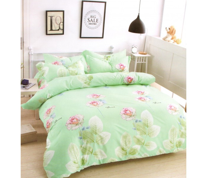 Okko OK33785 Elegant Double Size Bedsheet, Quilt and 2 Pillow Cover Green - Zoom Image 1