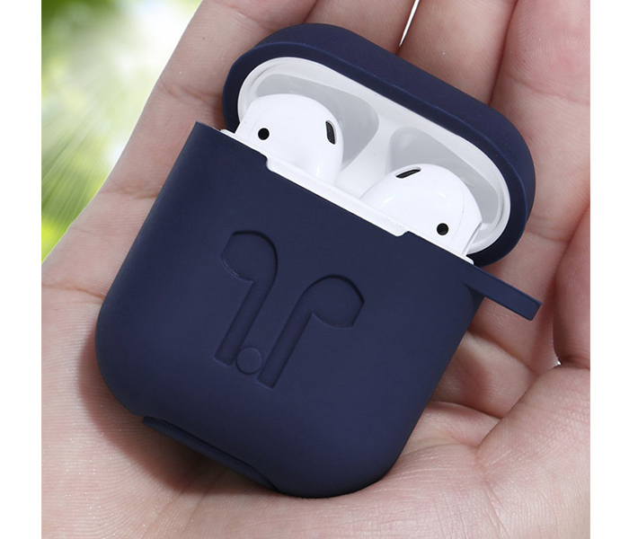 iends IE-HSC647 AirPods Case with Strap Protective Silicone Cover - Blue - Zoom Image 3