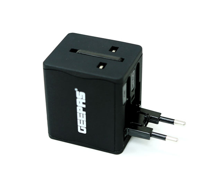 Geepas GA58020 Universal Dual USB Adaptor - Black - Zoom Image 1