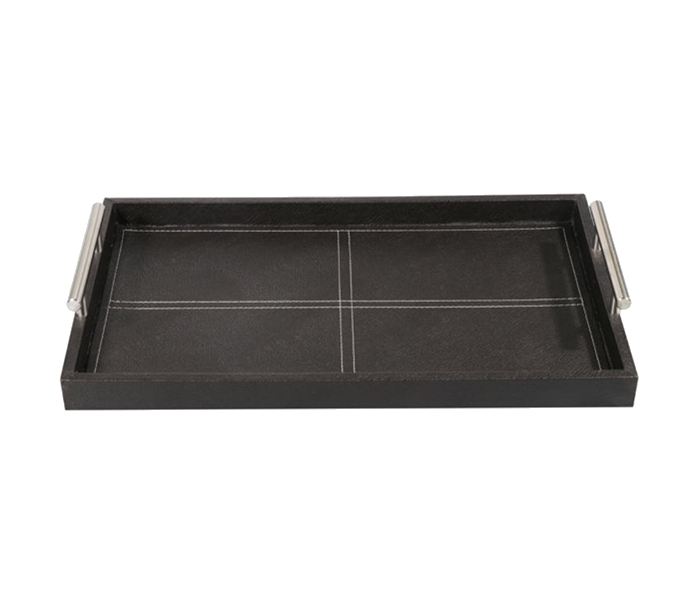 Royalford RF8891 2 Pieces Arabic Leather Tray - Black - Zoom Image