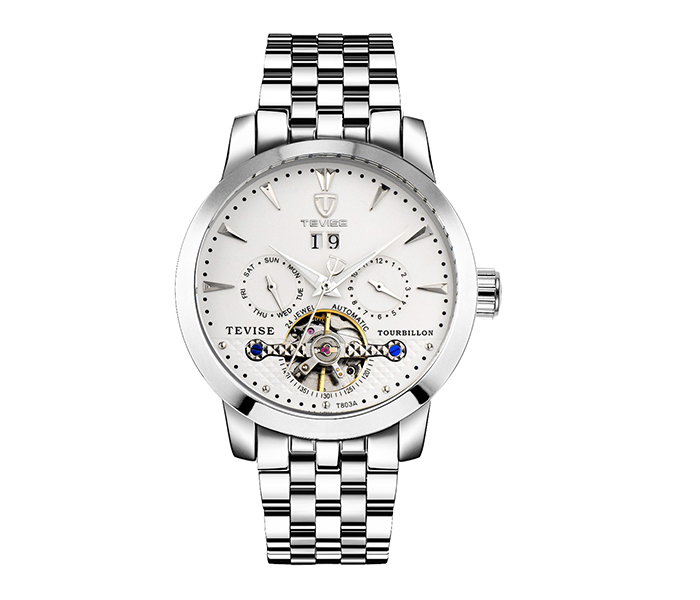 Tevise T803A Skeleton Men's Automatic Watch - White - Zoom Image