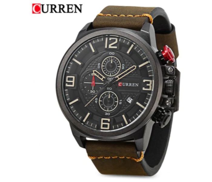 Curren 8278 Analog Quartz Watch For Men Green and Black - Zoom Image 1