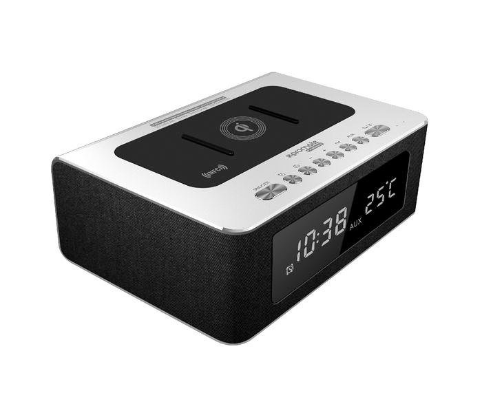 Promate Timebase-2 Multi-Function Stereo Wireless Speaker and Charging Station - Silver - Zoom Image 8