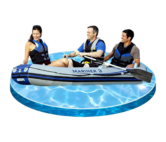 Intex ZX-68373 297 x 127 x 46CM Inflatable Mariner 3 Pro Boat Set - Grey - Zoom Image 2