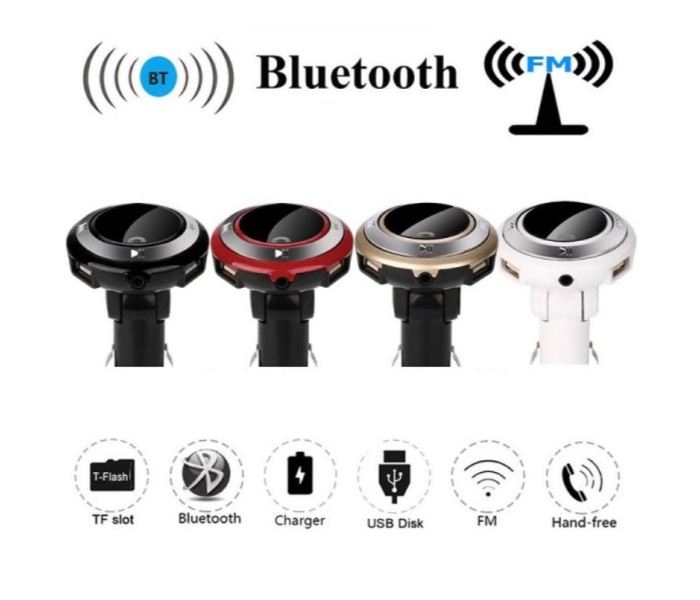 Bluetooth Car Kit FM Transmitter MP3 Music Player SD USB Charger with 2 USB port Q9 Assorted - Zoom Image 2