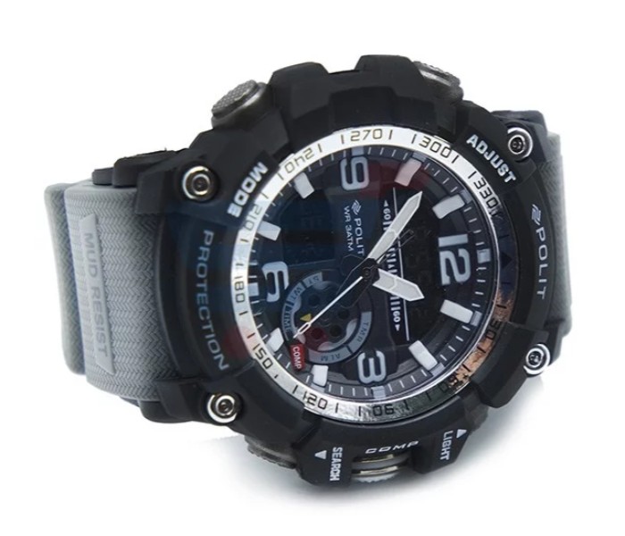 Polit P1100 Sports Analog and Digital Watch Grey - Zoom Image 1