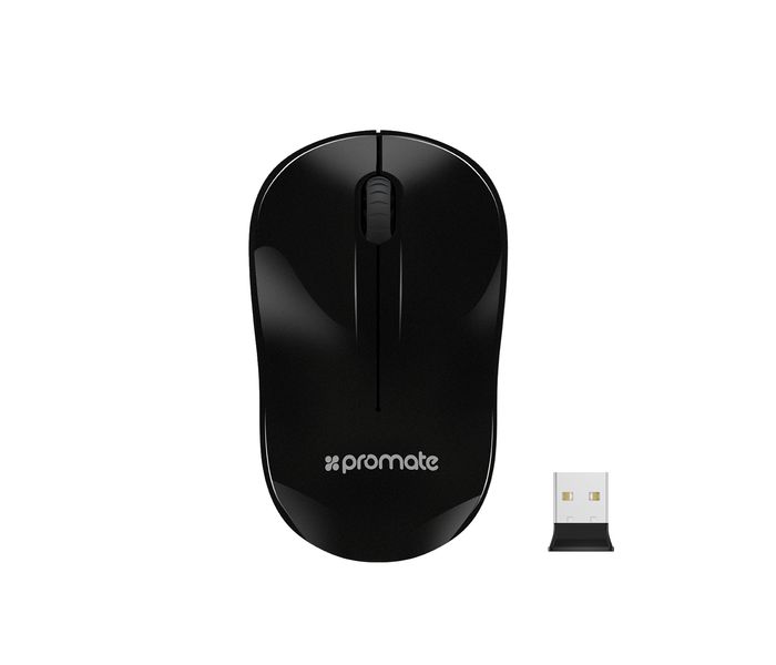 Promate Clix-1 2.4Ghz Optical Wireless Mouse with Nano Bluetooth USB Receiver, Black - Zoom Image 8