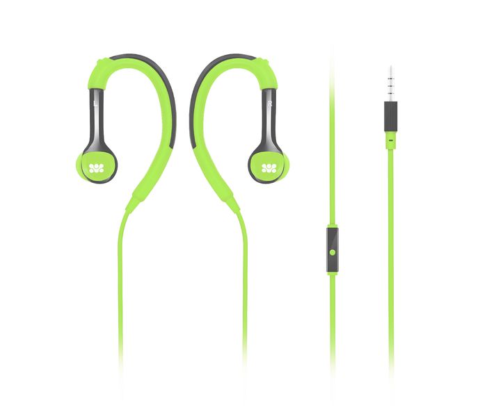 Promate Natty Universal Sporty Over the Ear Gear Buds Headphone with Noise Cancelling, Green - Zoom Image 6