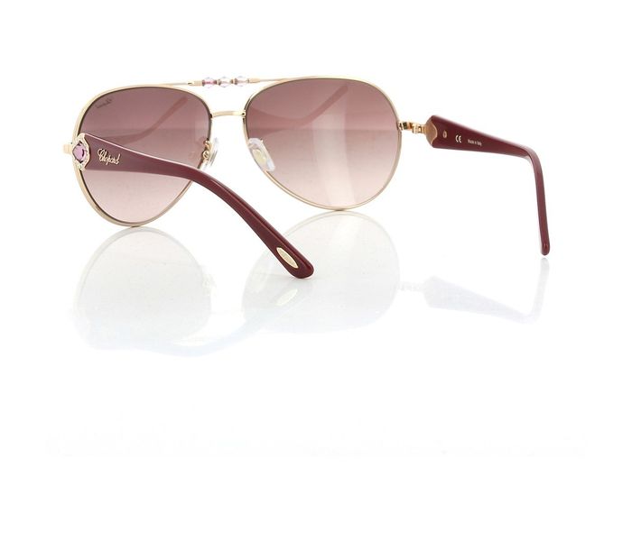 Chopard SCH997S 08FC Oval Copper Gold Frame & Grey Mirrored Sunglasses for Women - Zoom Image 1