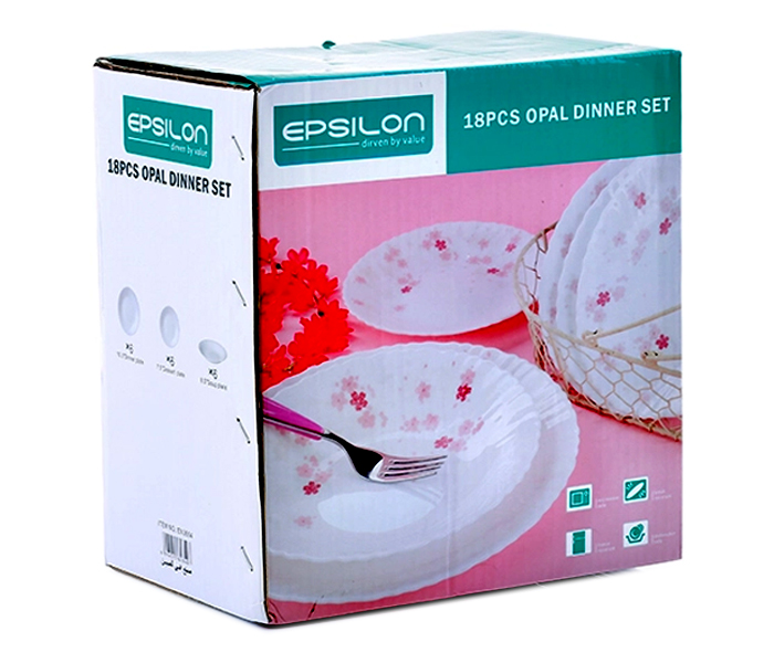 Epsilon EN3654 18 Pieces Opal Dinner Set - White - Zoom Image 3