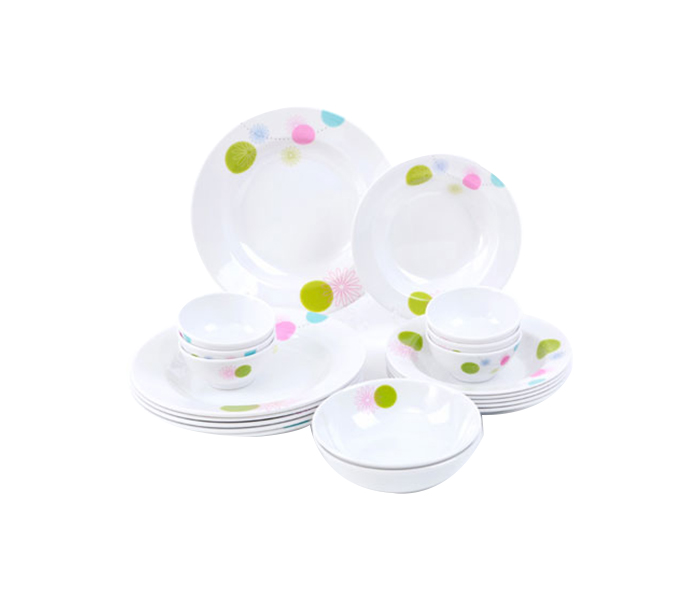 Royalford RF7437 20 Pieces Melamine Ware Dinner Set - White - Zoom Image