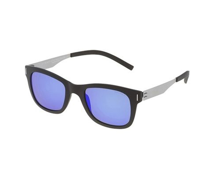 Police SPL170 U28B Oval Black Frame & Blue Mirrored Sunglasses for Men - Zoom Image