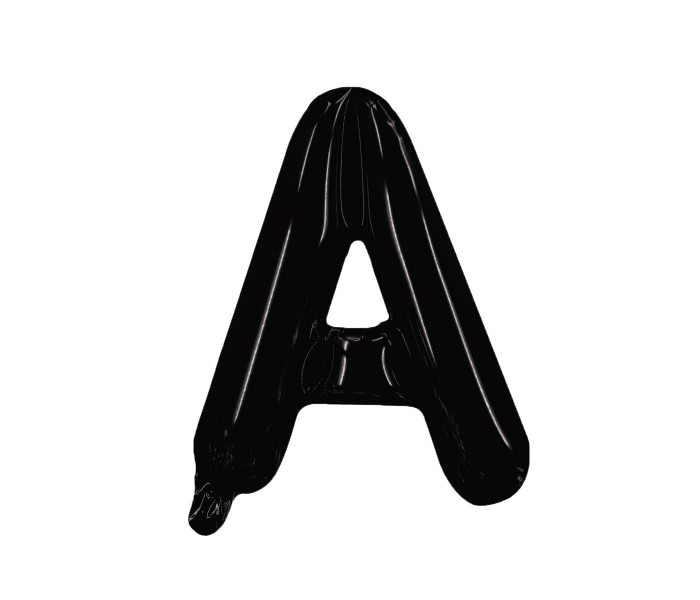 Party Time A-BK-803379 Letter A 16 Inch Foil Balloon Black - Zoom Image