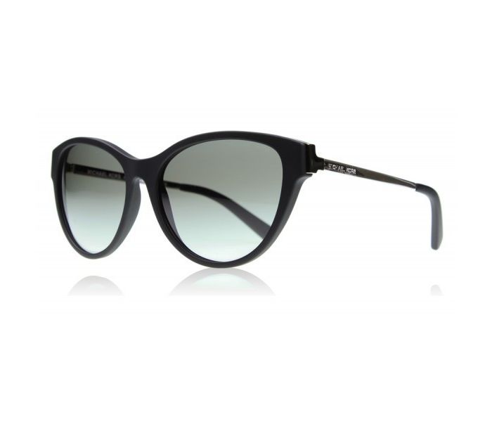 Michael Kors 0MK6014 302211 Cat Eye Black Soft Touch Frame & Grey Gradient Mirrored Sunglasses for Women - Zoom Image