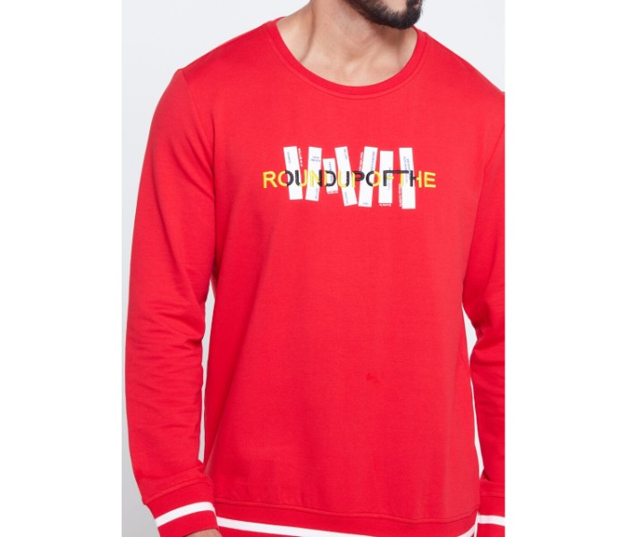 Petro OU10035 Solid Crew Neck Sweat Shirt 3XL -Red - Zoom Image 3