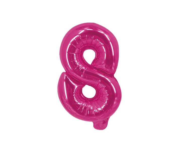 Party Time 8-PI-804086 Number 8 16 Inch Foil Balloon Pink - Zoom Image