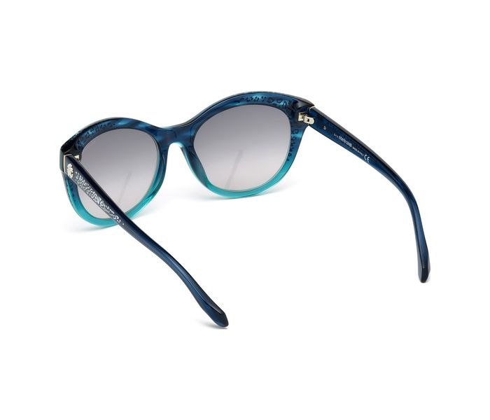 Roberto Cavalli Tseang 992S-91B Cat Eye Blue & Teal Frame and Grey Gradient Mirrored Sunglasses for Women - Zoom Image 3