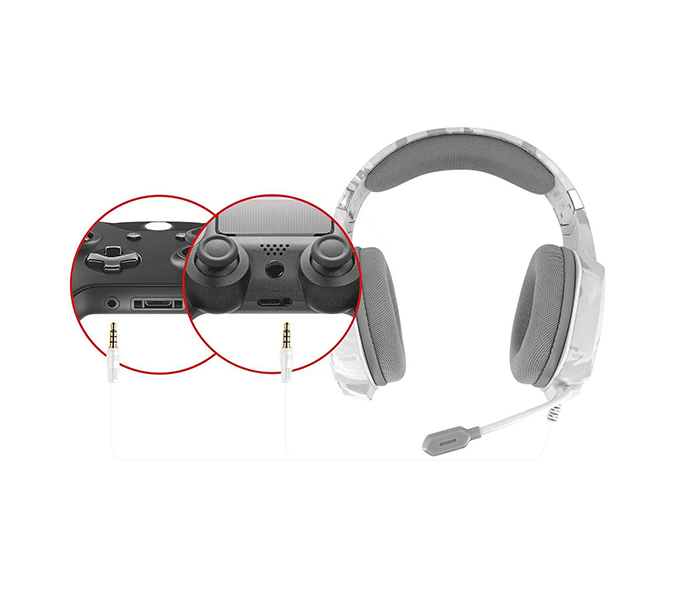 Trust CARUS GXT-322W Gaming Headset for PC, Laptop, PS4 & Xbox One-Switch - Snow Camo - Zoom Image 5