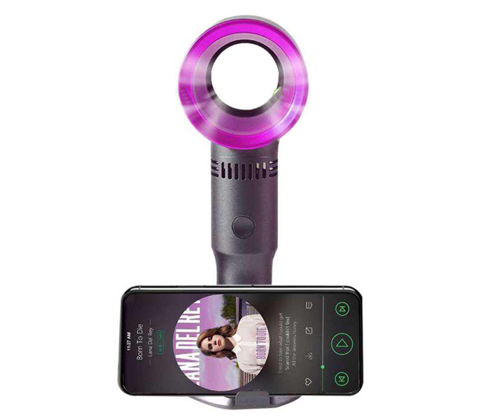 X9S Bladeless Ultr-Quiet Rechargeable Air Cooling Usb Mini Desktop Fan Mobile Stand - Purple - Zoom Image 3