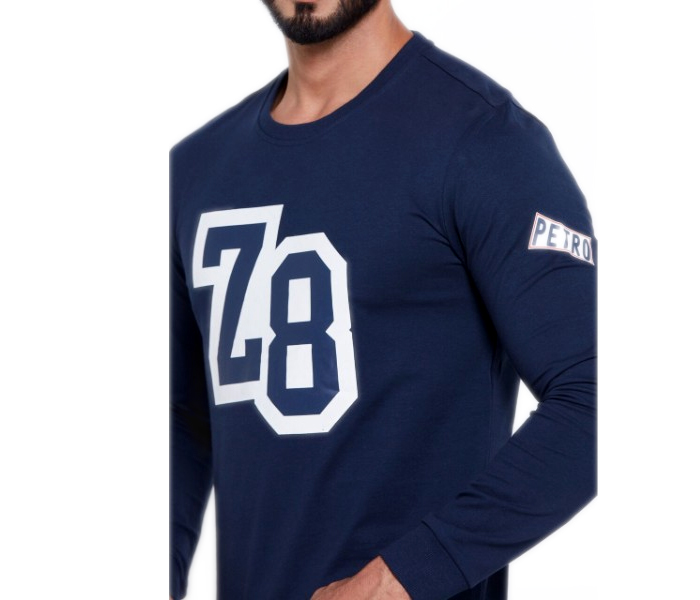 Petro OU10045 Printed Long sleeve Crew Neck T- Shirt 2XL Blue - Zoom Image 4