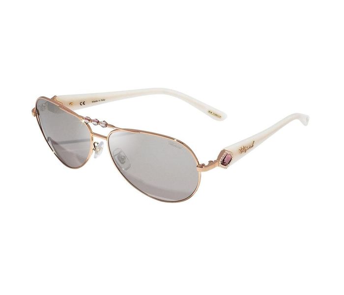 Chopard SCH997S 8FCX Oval Copper Gold Frame & Brown Mirrored Sunglasses for Women - Zoom Image