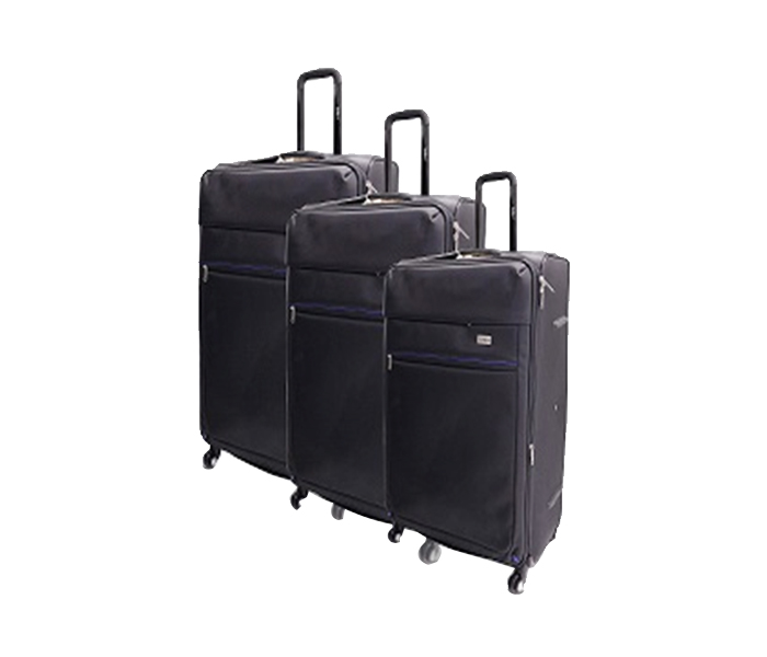 Traveller TR-1013 32-inch 1200 D Nylon 4 Wheel Spinning Trolley Bag Set - Black, 3 Pieces - Zoom Image