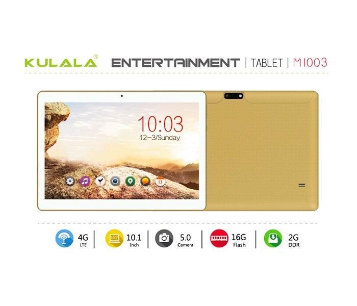 Kulala M-1003 10.1 inch Android 4G Tablet 2GB DDR 16GB Flash Gold - Zoom Image