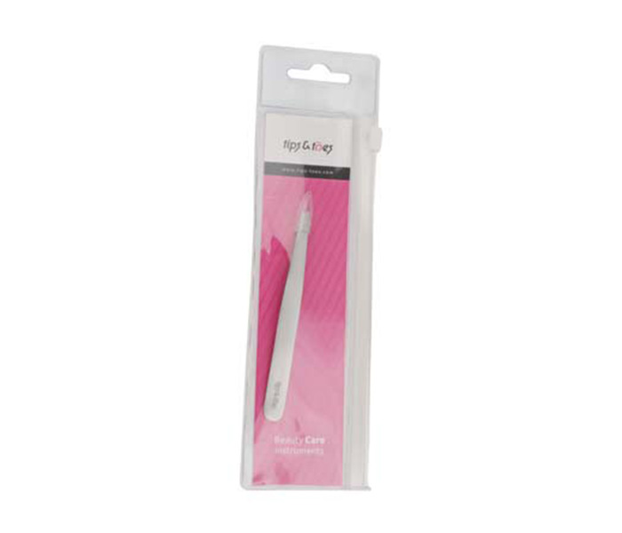 Tips & Toes TT-007 Stainless Steel Slant Tip Eyebrow Tweezer - Sand - Zoom Image 4