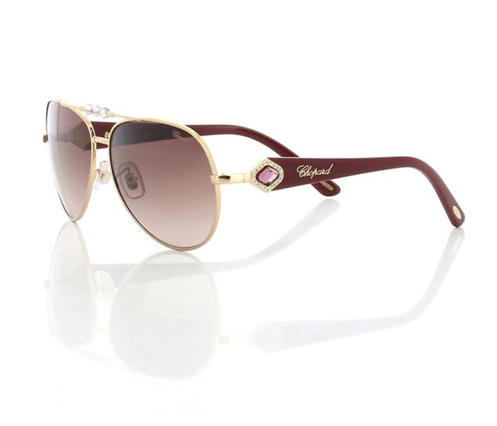 Chopard SCH997S 08FC Oval Copper Gold Frame & Grey Mirrored Sunglasses for Women - Zoom Image 2