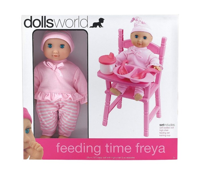 Dolls World 8557 25cm Feeding Time Freya Pink - Zoom Image 2