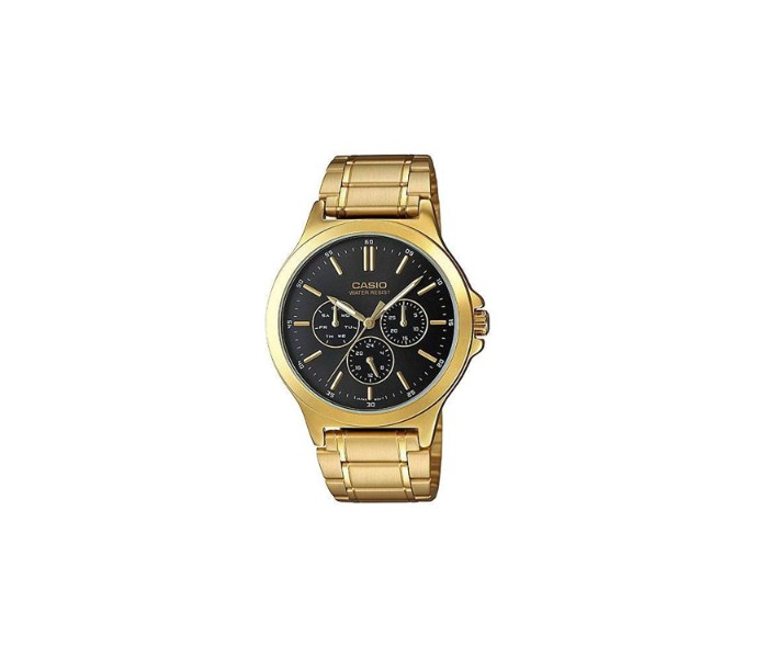 Casio MTP-V300G-1ADF Mens Analog Watch Black and Gold - Zoom Image