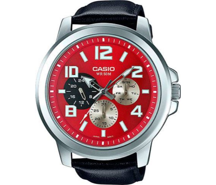 Casio MTP-X300L-4AVD Mens Analog Watch Red and Grey - Zoom Image 3