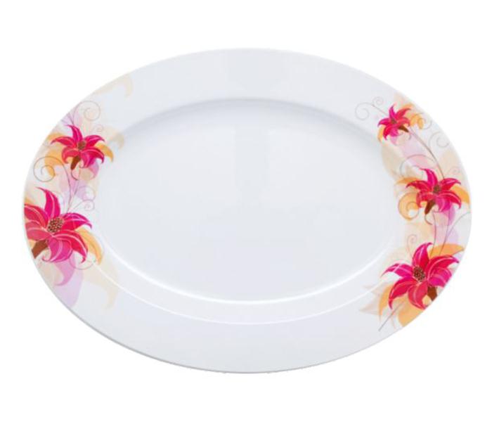 Royalford RF6381 14-inch Melamine Ware Carnation Oval Plate Thai - Zoom Image